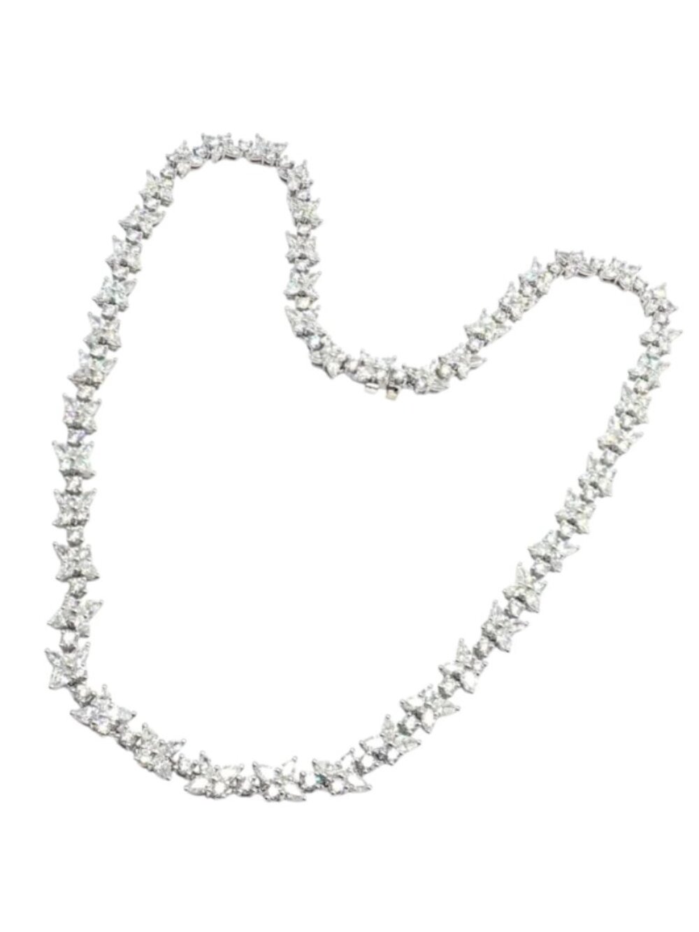 Authentic! Tiffany & Co Victoria Platinum 15.83ct Diamond Mixed Cluster Necklace